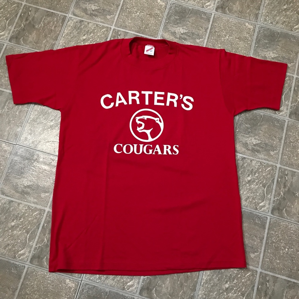 Vintage Carters Cougars T shirt Sz L Jerzees 80s